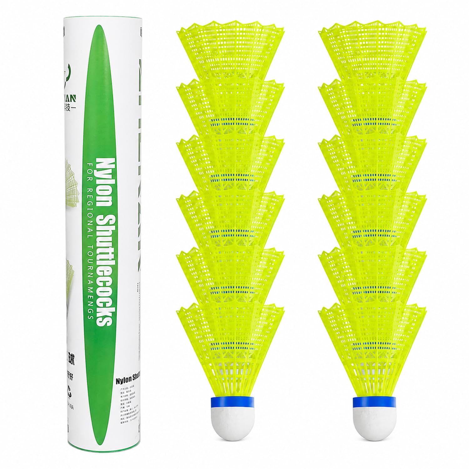 ZHENAN 12-Pack Advanced Goose Feather Badminton Shuttlecocks with Great Stability and Durability,Nylon Shuttlecocks Indoor Outdoor Sports Hight Speed Training Badminton Birdies Balls-image-12