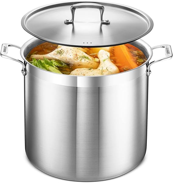 20 Qt Stockpot for Even Heat, Stainless Steel, Induction Compatible main image 0