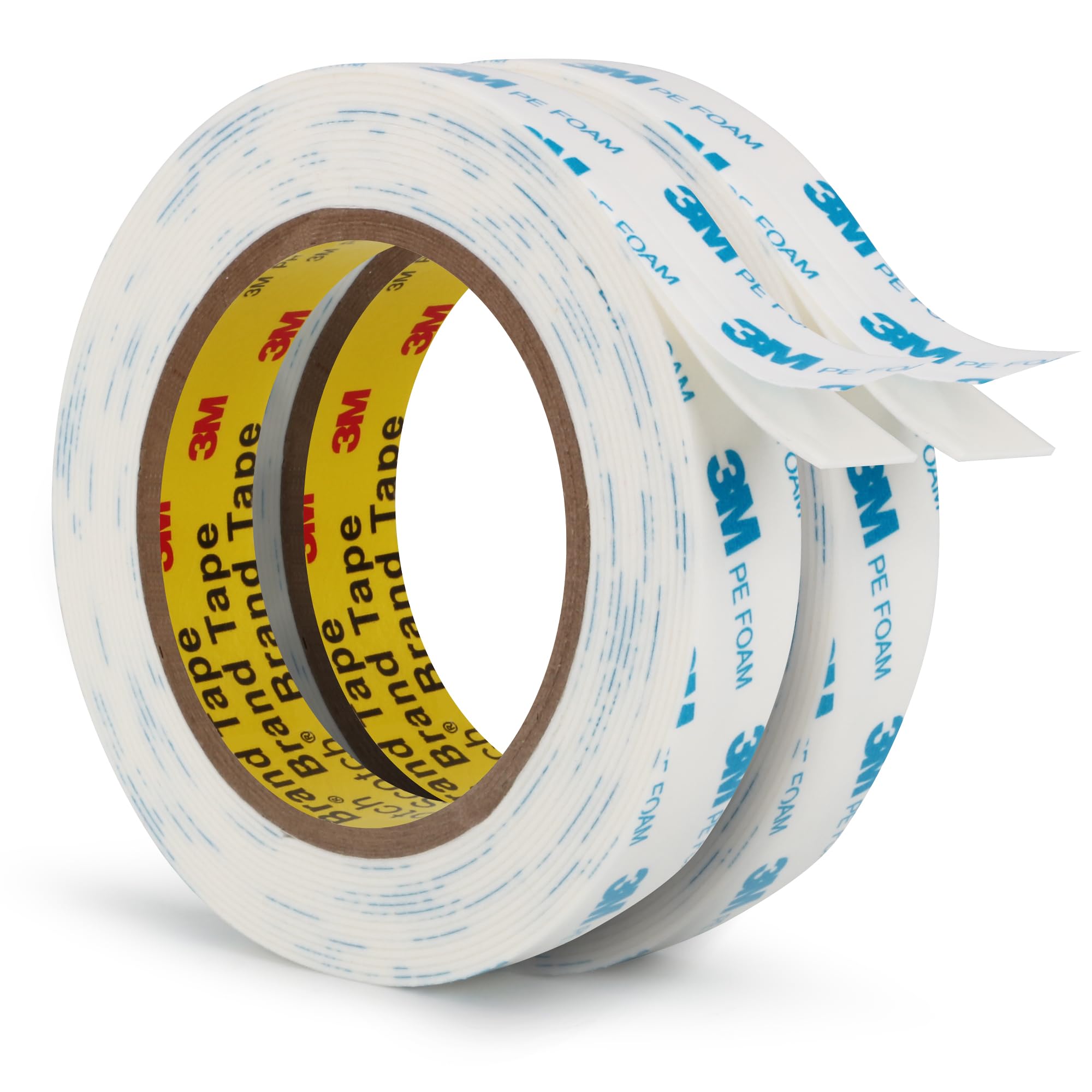 3M Double Sided Tape 0.75"×16.5Ft 2 Pack PE Foam Tape Removable Adhesive Tape Heavy Duty Waterproof for Home Office Decor Crafts Arts DIY Paint