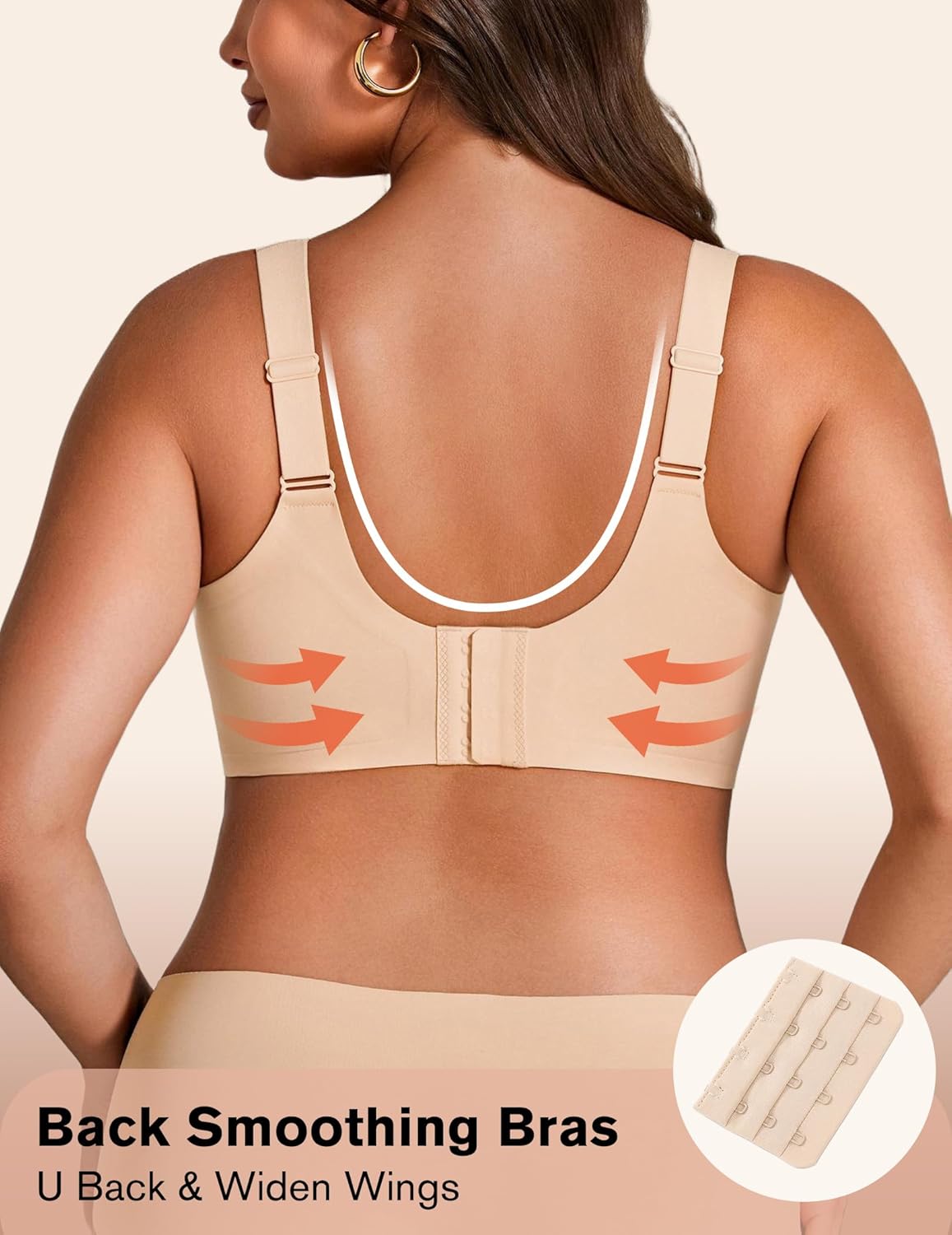 Wireless Jelly Bras for Women No Underwire Push Up Full Coverage Seamless Minimizer Bra Plus Size Bralette