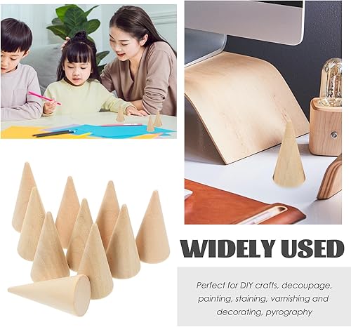 Miniatura 2 de Exceart - Cono de madera para manualidades (10 unidades)