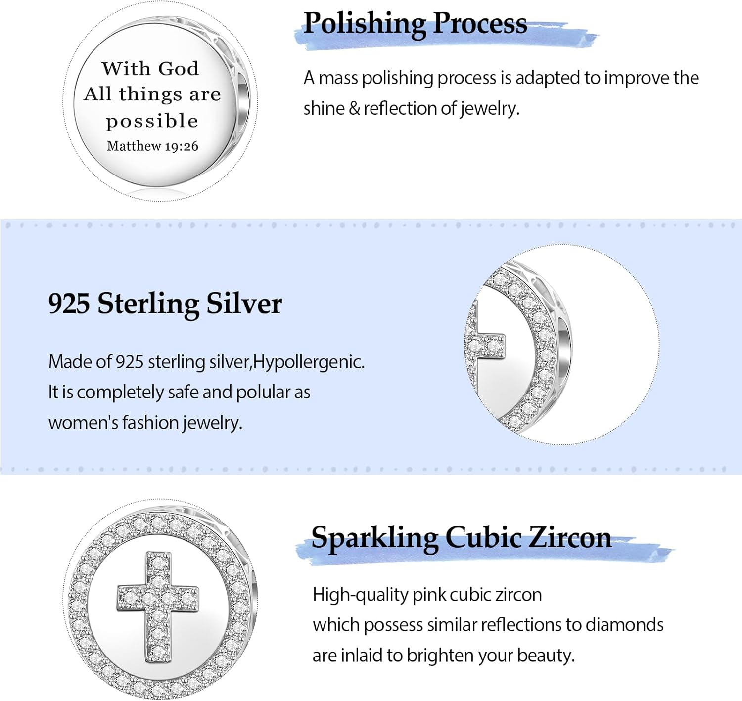 JIAYIQI 925 Sterling Silver Charms for Bracelets and Necklaces Mermaid Coffee USA Flag Christian Devil's Eye Charms Beads Jewelry for Women - Image 4