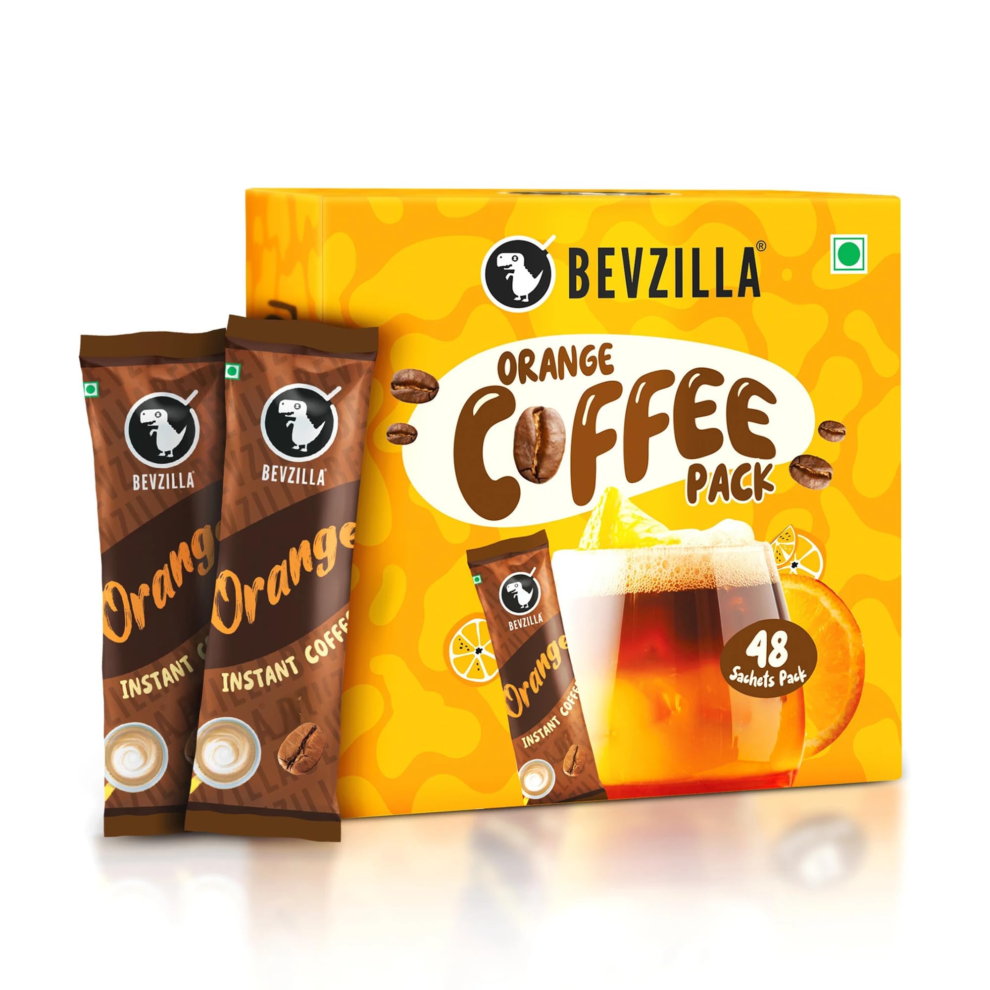 Bevzilla 48 Instant Coffee Powder Sachets (Orange) - 96 Grams | Makes 48 Cups|Arabica Coffee| Easy To Carry| Best For Espresso, Latte, Cappuccino|Enjoy Hot & Cold Coffee-image-27