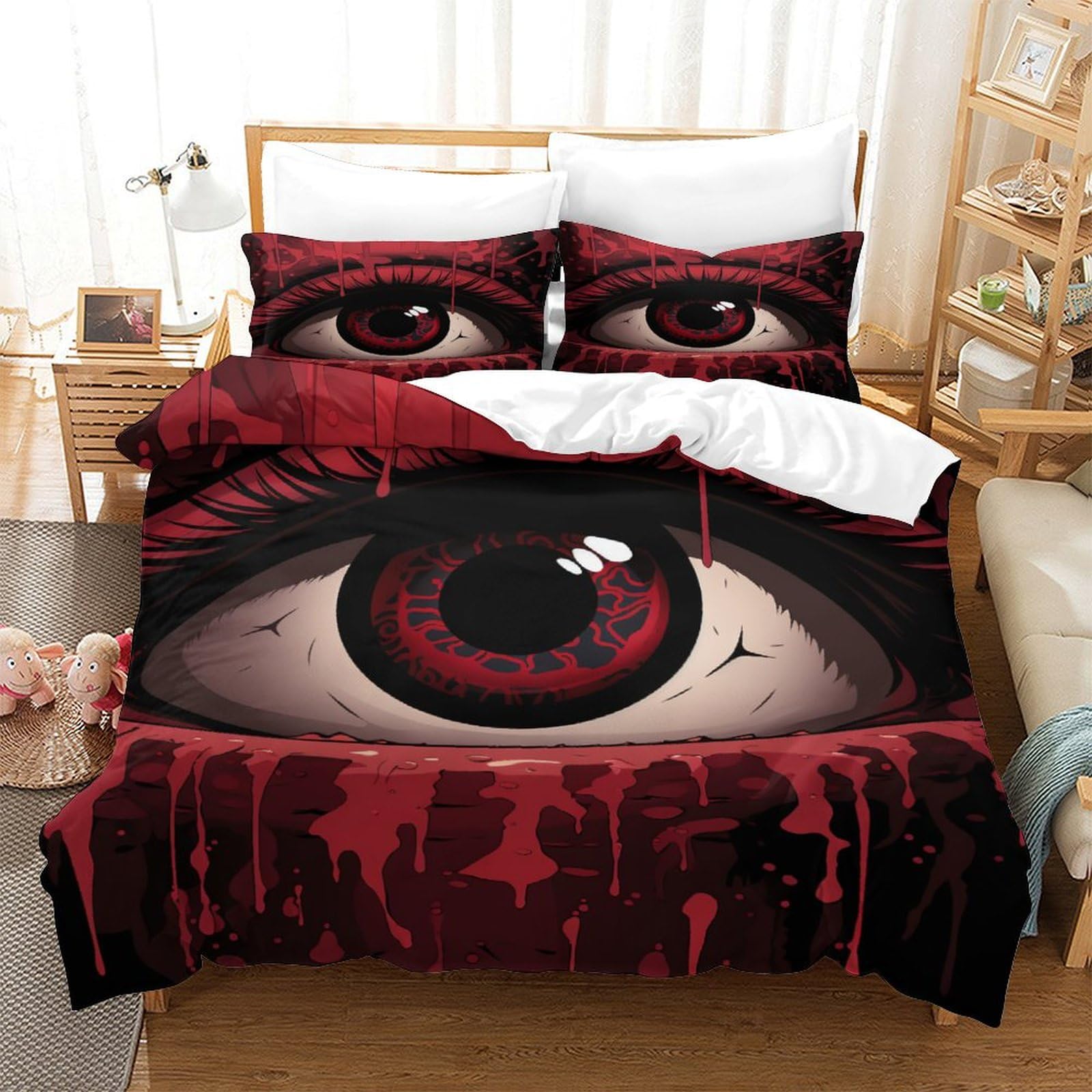 P1S9U7W5Y Artistic 3D Printed Eye Pattern Duvet Cover Set 3pcs Microfiber Eye Bedding Set Double