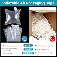 Vista 4 de 200 bolsas de aire de embalaje, almohadas de aire para envío, bolsas de cojín de aire de plástico transparente, bolsas protectoras inflables