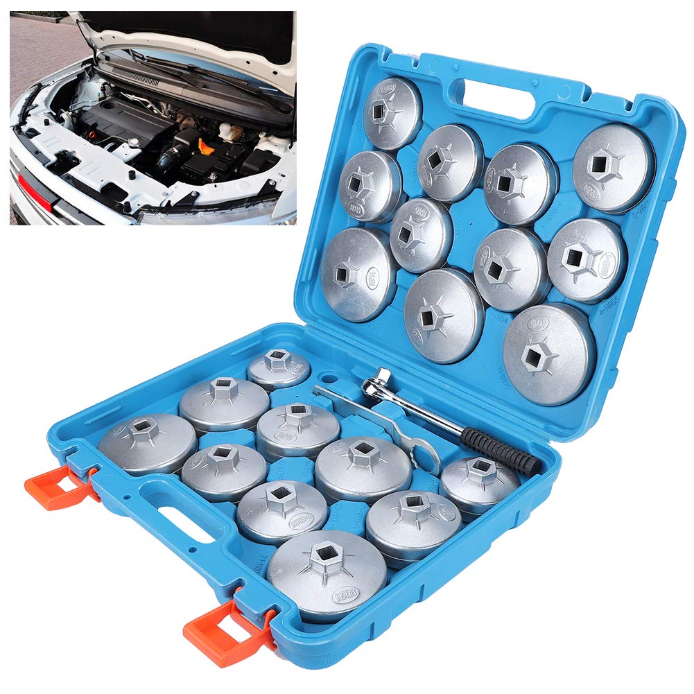 Set di Chiavi per Filtro Olio Professionale da 23 Pezzi per un Kit di Rimozione Efficace del Filtro Strumento Chiave per Meccanica Automobilistica in Lega di Alluminio