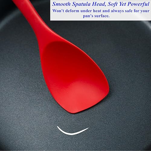 Miniatura 7 de Juego de cucharas de silicona mejoradas, cucharas de goma resistentes al calor, raspadores flexibles antiadherentes sin costuras para hornear, 3