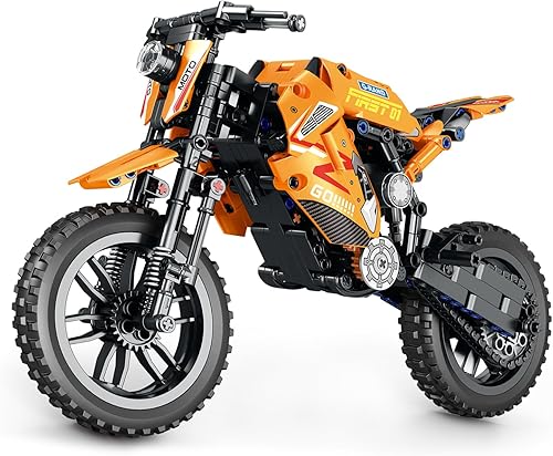 Starlo Kits de construcción de motocicletas todoterreno a escala 18, bloques de construcción de motocicletas, idea de regalo para adultos y