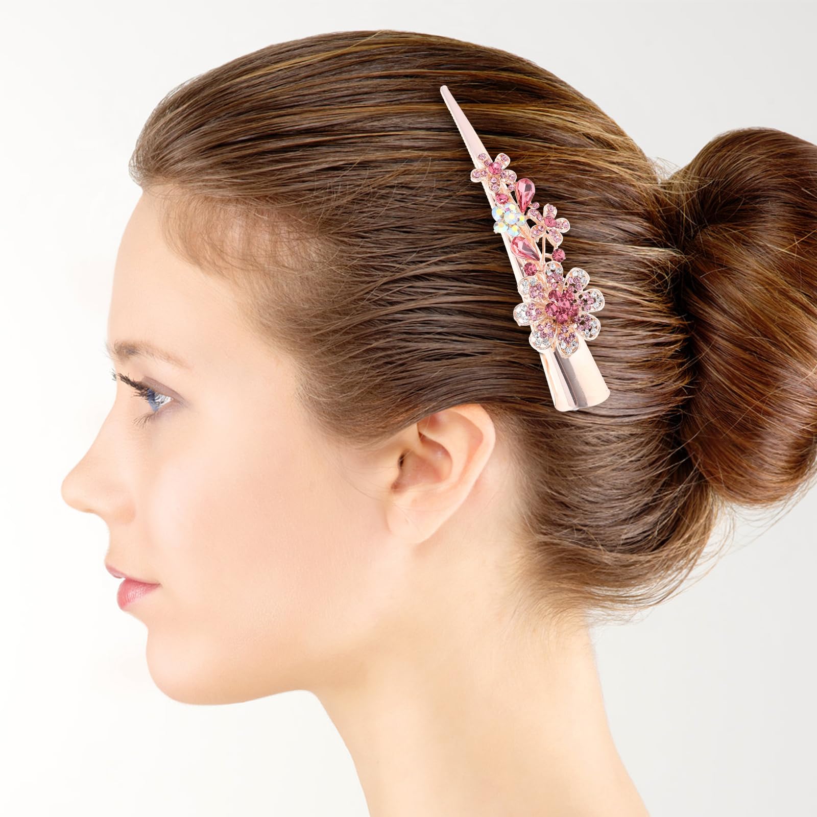 Amazon | LALAFINA ヘアクリップ 大きめ 13cm くちばしクリップ 花