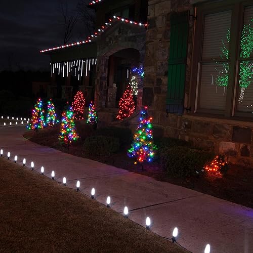 Miniatura 6 de Meconard Bombillas LED C9 de repuesto para Navidad, bombillas LED inastillables C9 para luces de Navidad para interiores y exteriores, base