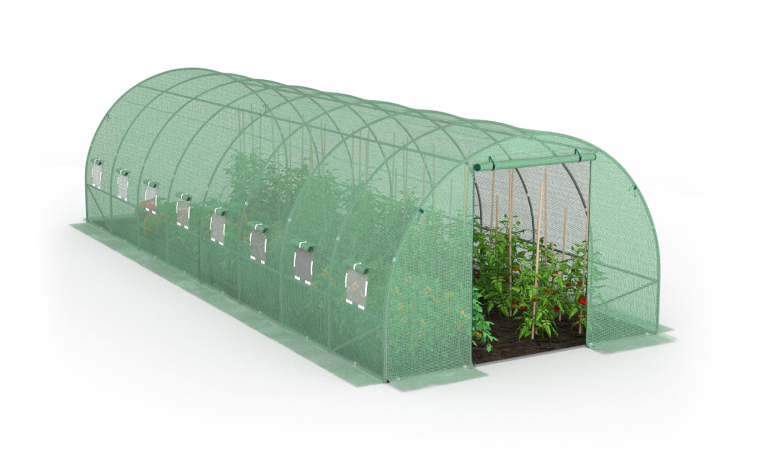 TERRE JARDIN Serre Tunnel de Jardin 24M² avec bâche renforcée 8 x 3 m