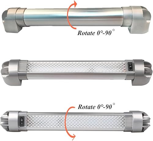 Miniatura 5 de Lightronic Lámpara LED para escena de área RV de 12.8 pulgadas, 6000 K-blanco frío, alta salida de luz de baja corriente, interruptor basculante de