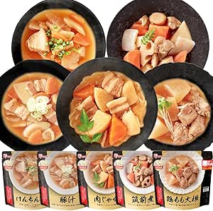 【Amazon.co.jp限定】アイリスオーヤマ レトルト食品 惣菜 5種10食 詰め合わせセット 国産 常温保存 肉じゃが・筑前煮・豚汁・けんちん汁・鶏もも大根商品画像