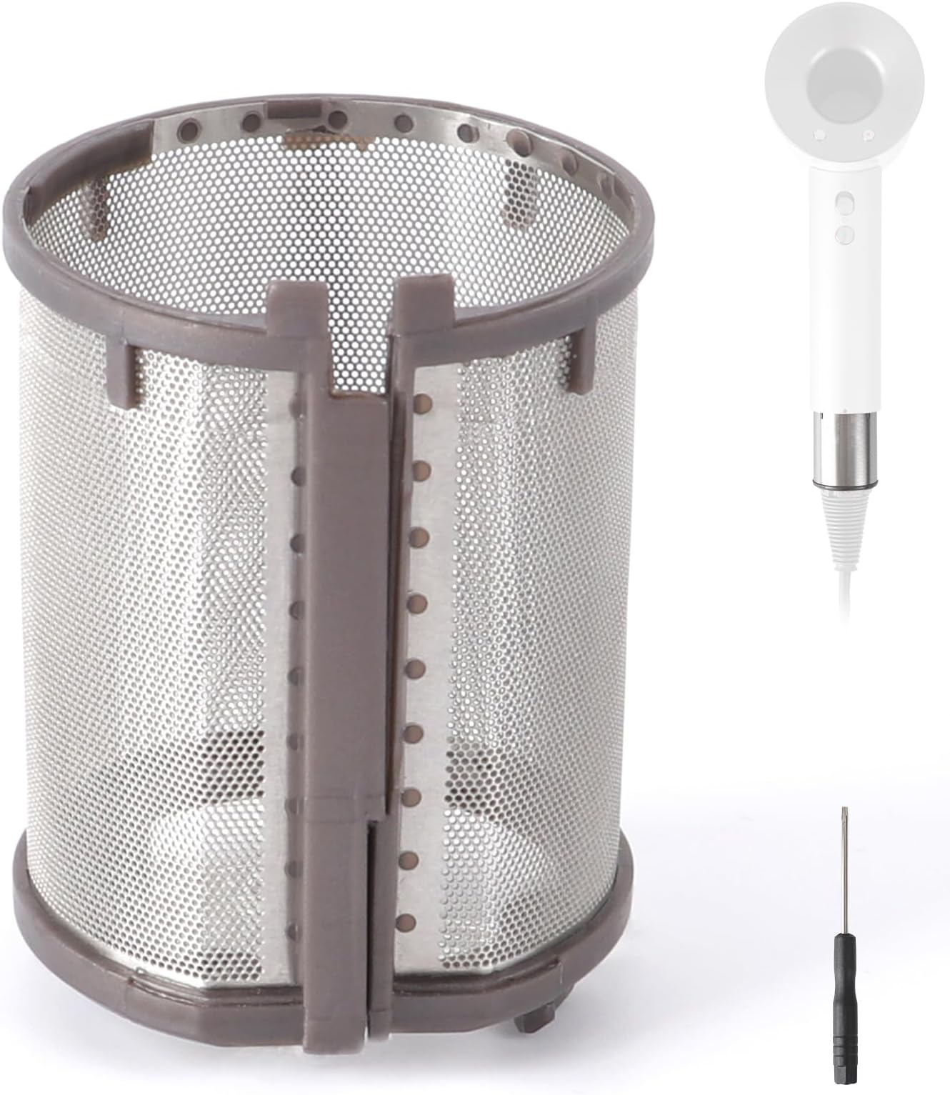 Inner Filter Mesh Replacement for Dyson Supersonic Hair Dryer HD01 HD03 HD07 HD08 HD15 Models, Metal Build-in Net Mesh Strainer Cover Attachments Part