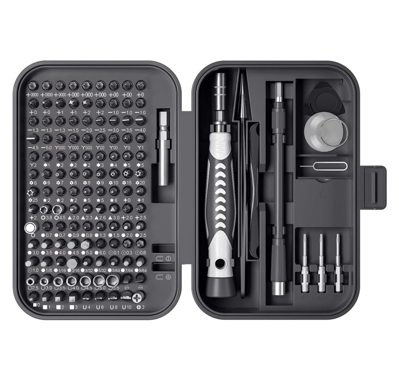 Herramientas Coche Juegos De Puntas Destornillador 130 En 1 Punta Ranurado Torx Hexagonal con Caja Herramientas para Computadora Portátil Electrónica Juego(Black)
