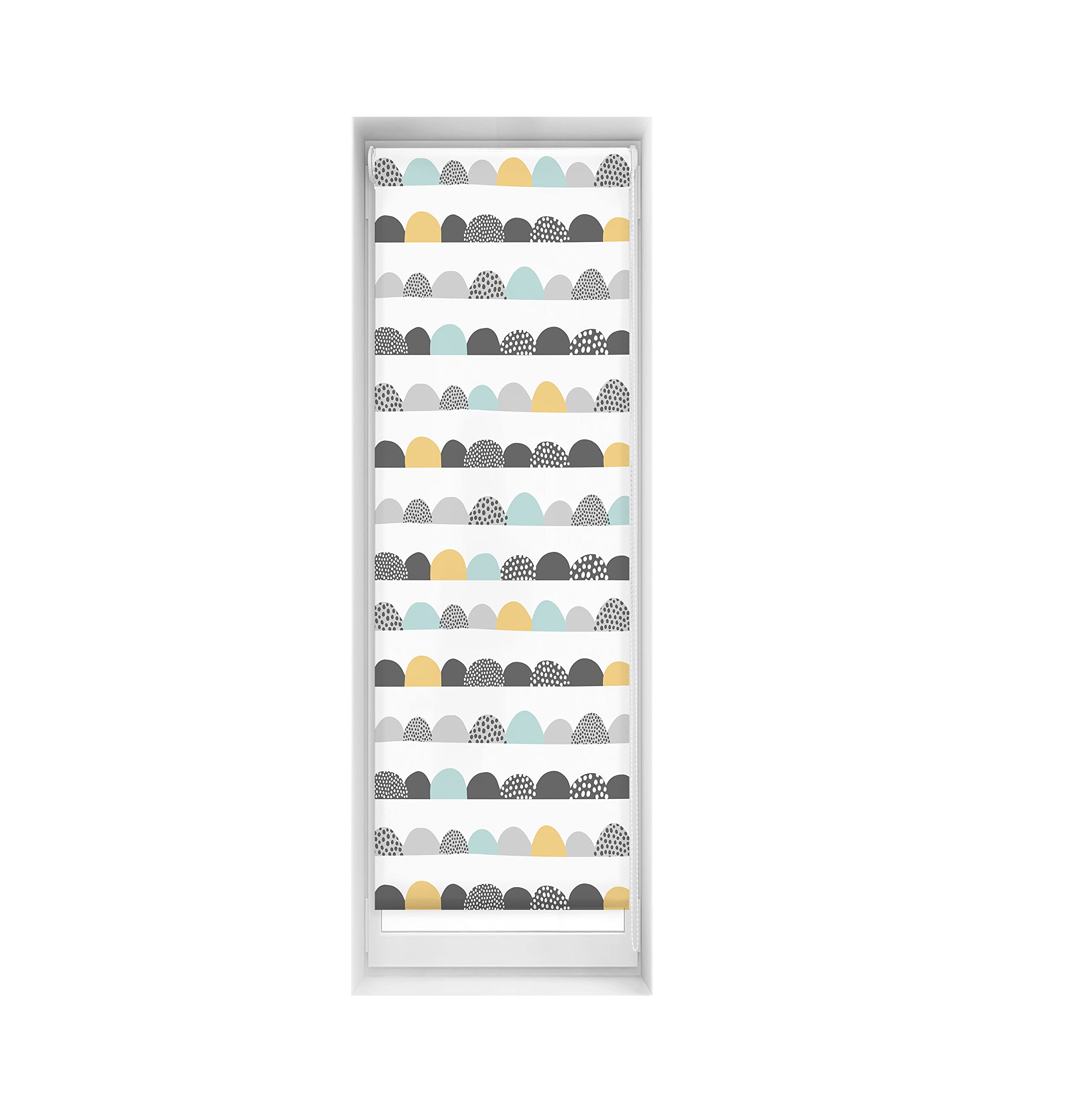 Blindecor Store occultant sans perçage Motif Blackout imprimé numérique Semilune 55 x 150 cm Taille du Tissu 52 x 145 cm