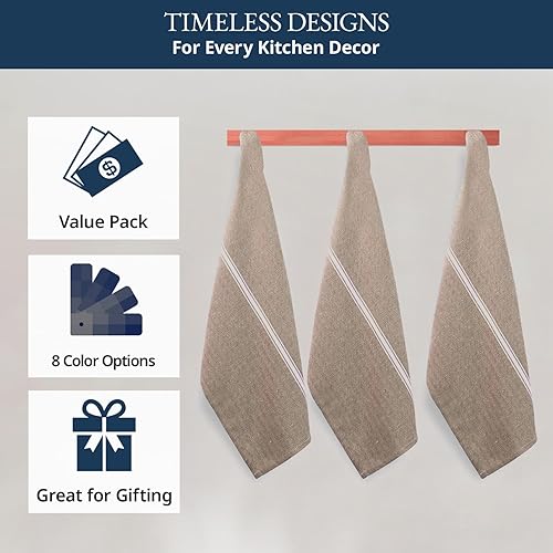 Miniatura 61 de LANE LINEN Juego de 24 toallas de cocina 100% algodón natural absorbentes para cocina, paños de lavado reutilizables, lavables a máquina, 14 x 25