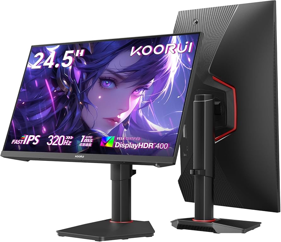 KOORUI ゲーミングモニター 24.5インチ FHD 320Hz IPS Amazon.co.jp: KOORUI ゲーミングモニター 24.5インチ FHD（1920x1080