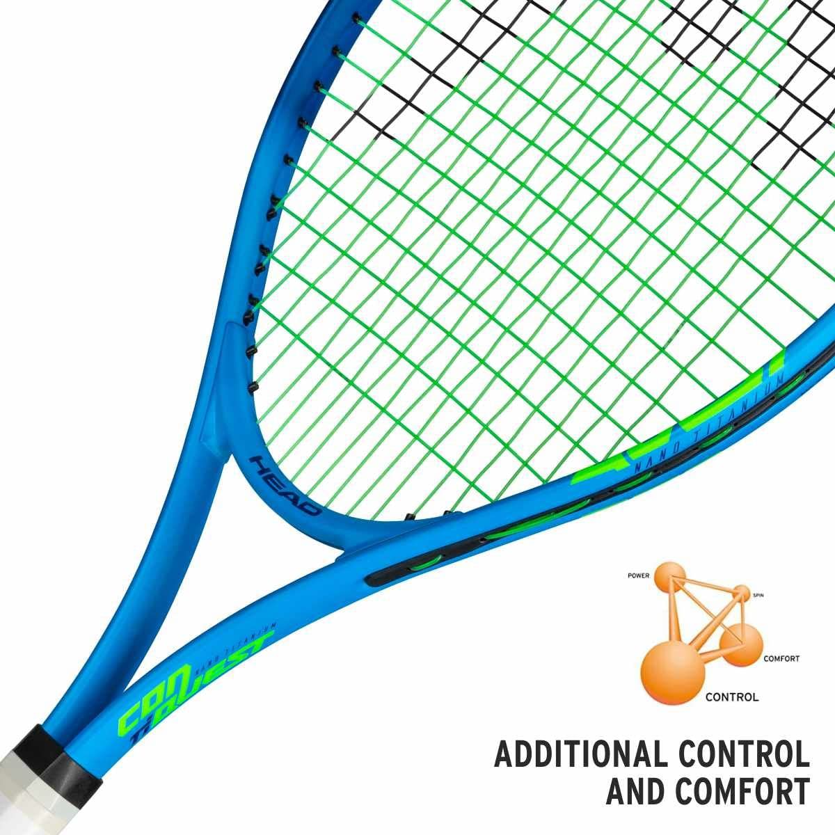 Head TI.Conquest Aluminium Tennis Racquet (Light Blue, Dark Blue) 275g - Image 4 thumbnail