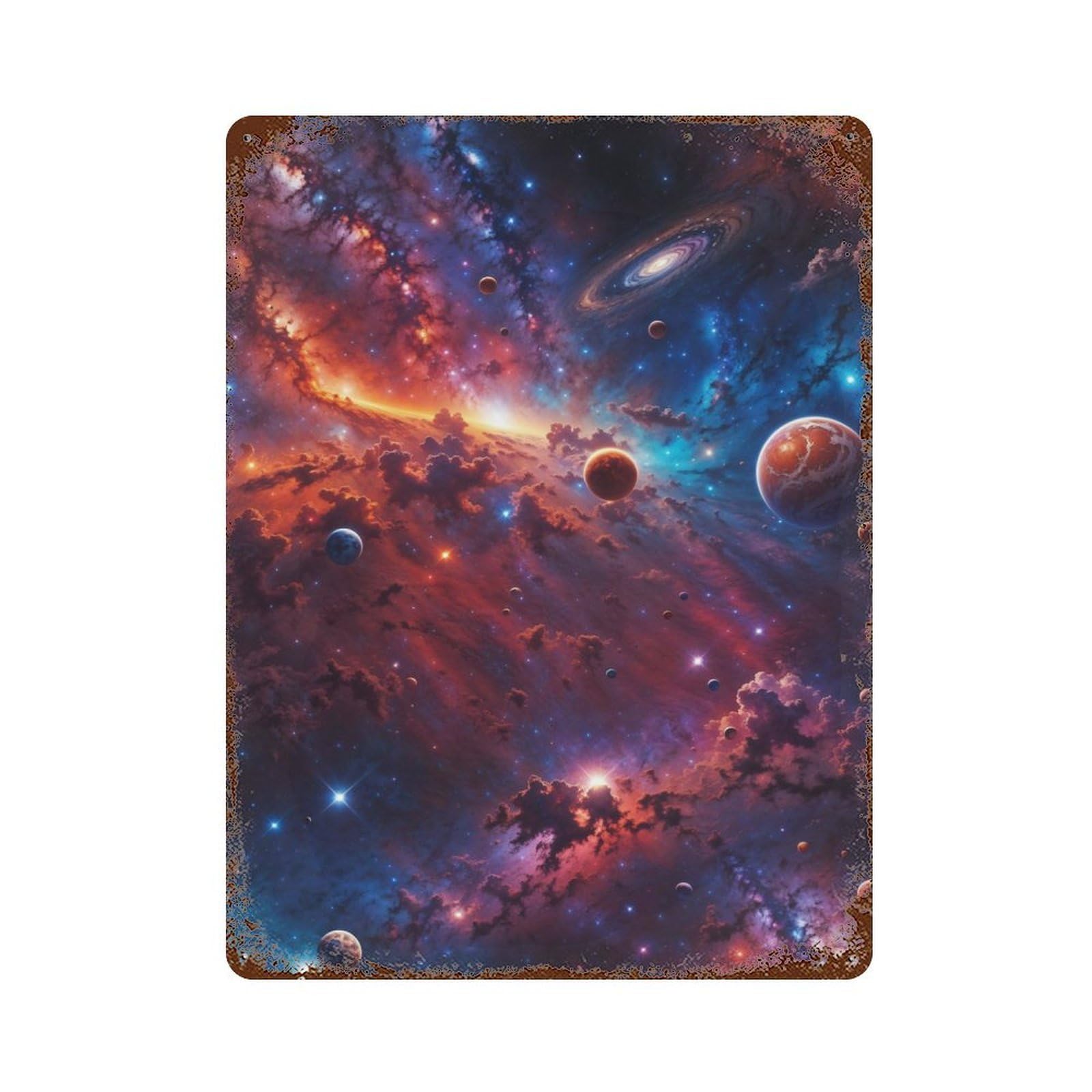 Cosmos Wonder 15.7"x11.8" Aged Metal Wall Plaque, Retro Wall Decor for Farmhouse, Kitchen And Entryway Decor