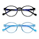 ANDWOOD Blue Light Glasses Kids Girls Boys Computer Gaming Anti Blue Ray Age3-12 Unbreakable TR90 Frame With Case Black