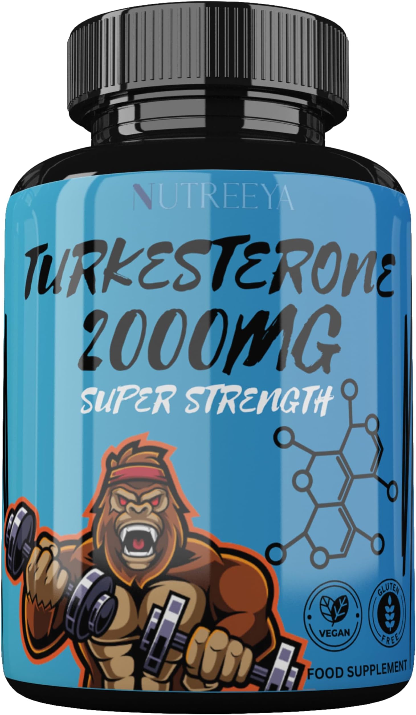 Turkesterone 2000mg Ajuga Turkestania Extract High Strength Turkesterone Supplement UK Made, Vegan, Non GMO (90)