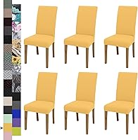 Vista 42 de Fundas para sillas de comedor, juego de 2 fundas para sillas de comedor o cocina, lavables, protectoras, para sillas Parsons, para el hogar, Beige