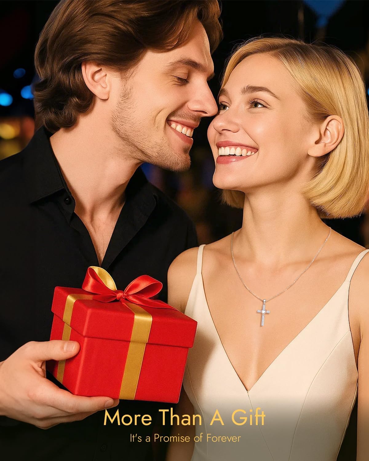 Birthstone Cross Necklace for Women, 925 Sterling Silver Heart Cross Pendant Necklace, Fine Cross Jewelry Birthday Anniversary Mother's Day Gifts for Her Mom Wife, 18"+2" Adjustable - Image 7