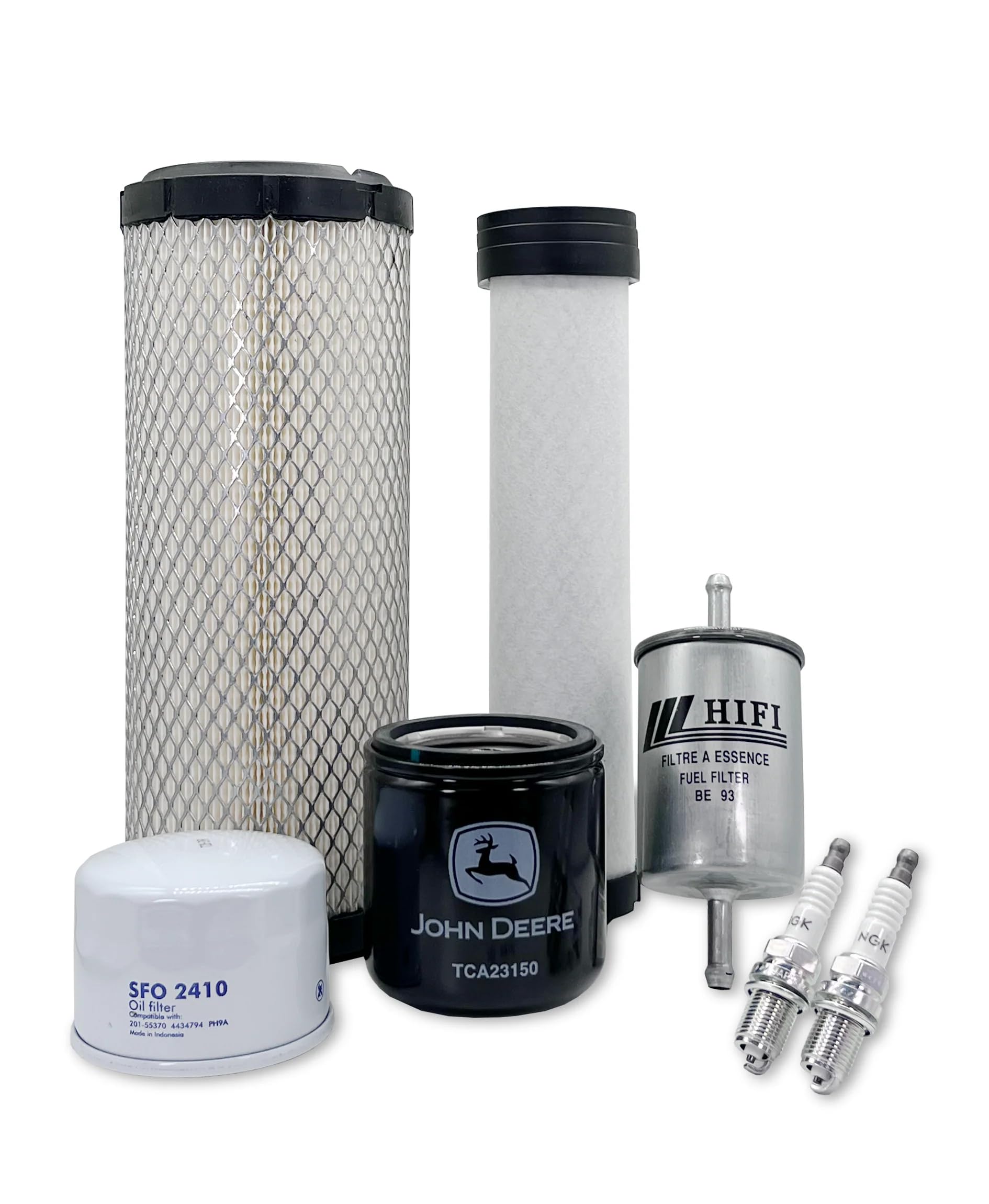 HERO Maintenance Filter Kit For John Deere 652R EFI MOD Stand-On Mower Filters Compatible With OEM M131802 M131803 AM125424 MIU13224 MIU11020 TCA23150