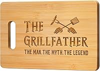 Pandasch 13x9 Engraved Bamboo Cutting Board Dad Gift - The Grillfather The Man The Myth The Legend - Father's Day Birthday Present from Daughter Son