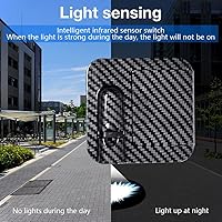 Vista 7 de 2 luces para puerta de automóvil, proyector de logotipo, proyector universal inalámbrico para puerta de automóvil, luces LED de fibra de carbono