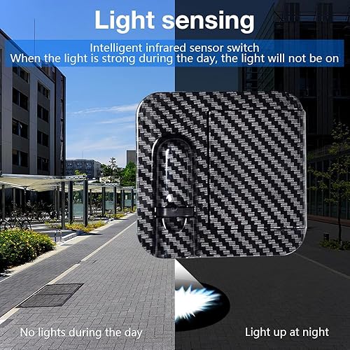 Miniatura 7 de 2 luces para puerta de automóvil, proyector de logotipo, proyector universal inalámbrico para puerta de automóvil, luces LED de fibra de carbono,