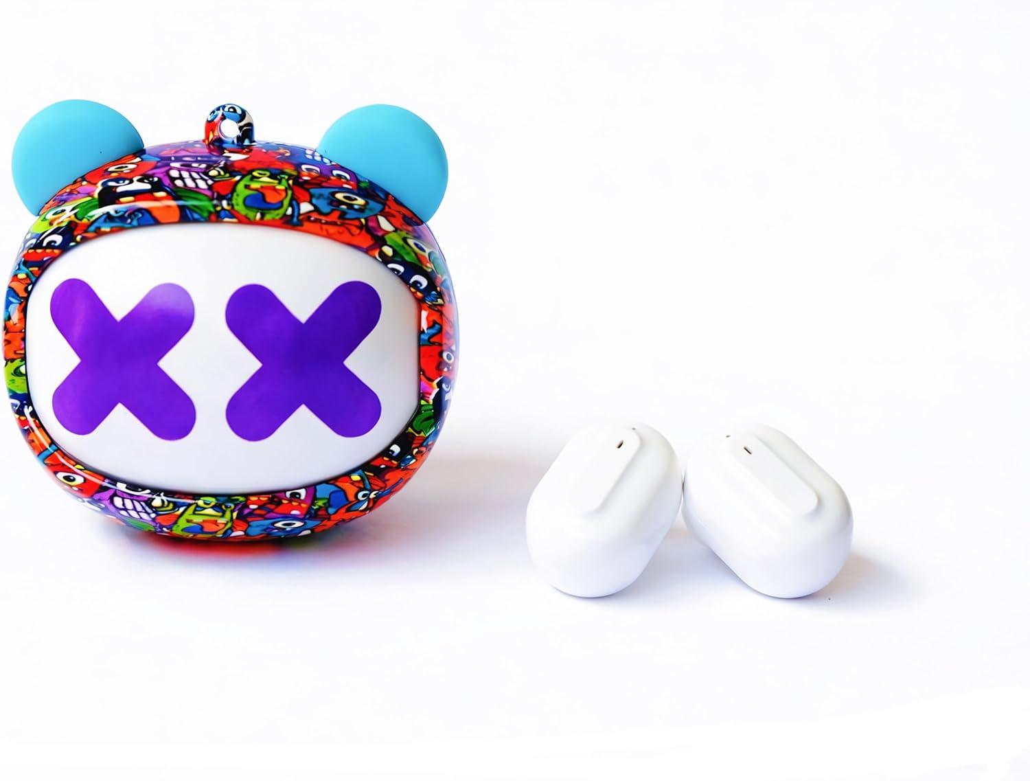 LightBlue Wireless Bluetooth Earbuds with Colorful Rotating Case,Bluetooth 5.4,IPX5 Waterproof,in-Ear, Headphones for Phones/Laptop/Computer/Sports,Cute Bear, Gift,Relaxing