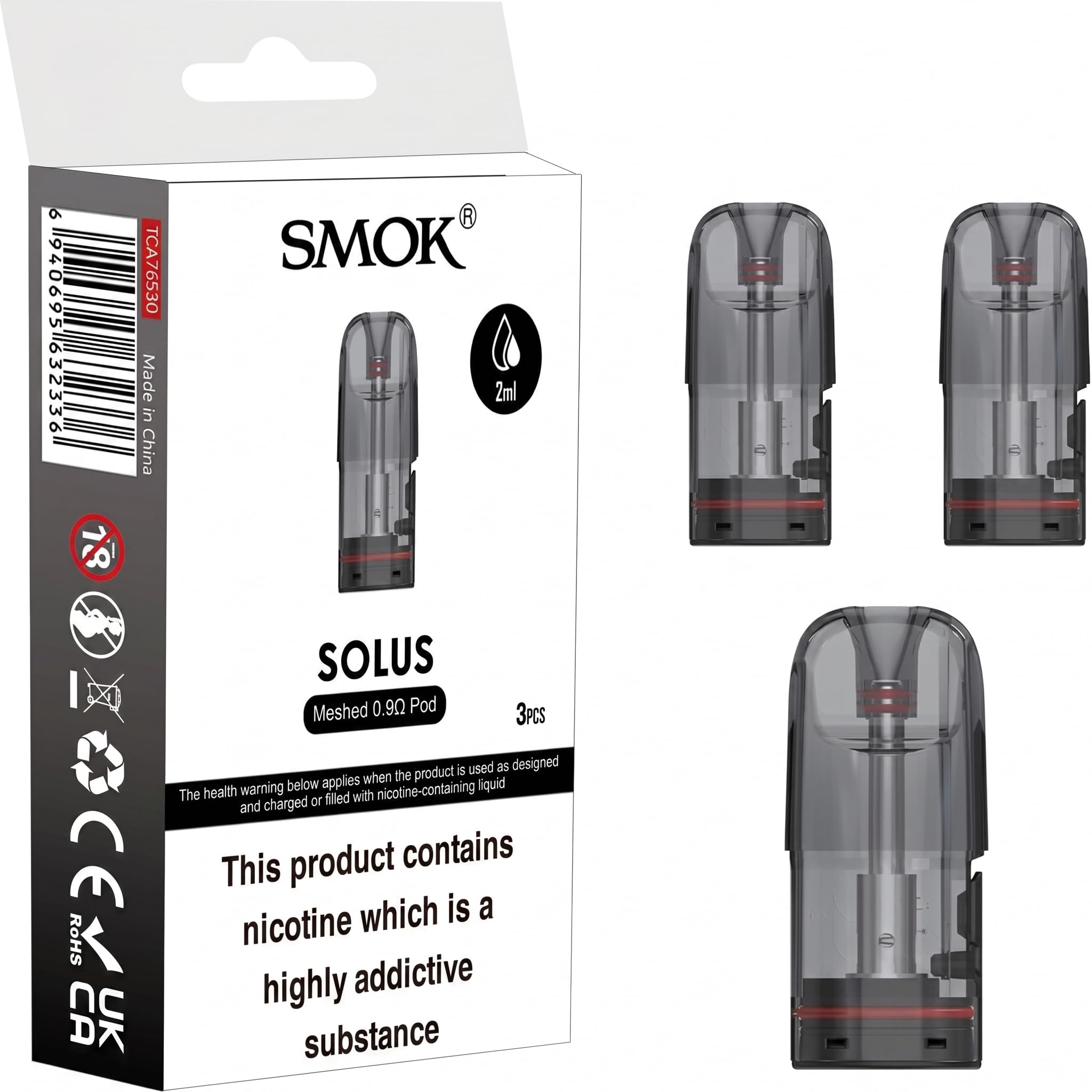 SMOK SOLUS 0.9 Ohm Refillable Mesh Pods [Pack of 3]