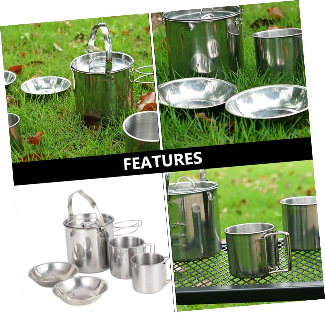 UPKOCH Casseroles Acier Inoxydable pour Camping Bouilloire Tasse Vaisselle de Durable