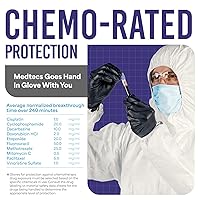 Vista 2 de Medtecs Guantes de nitrilo desechables, disponibles en 200 y 2000 piezas, grado médico, clasificación quimiológica, 4 mil, sin látex, sin polvo