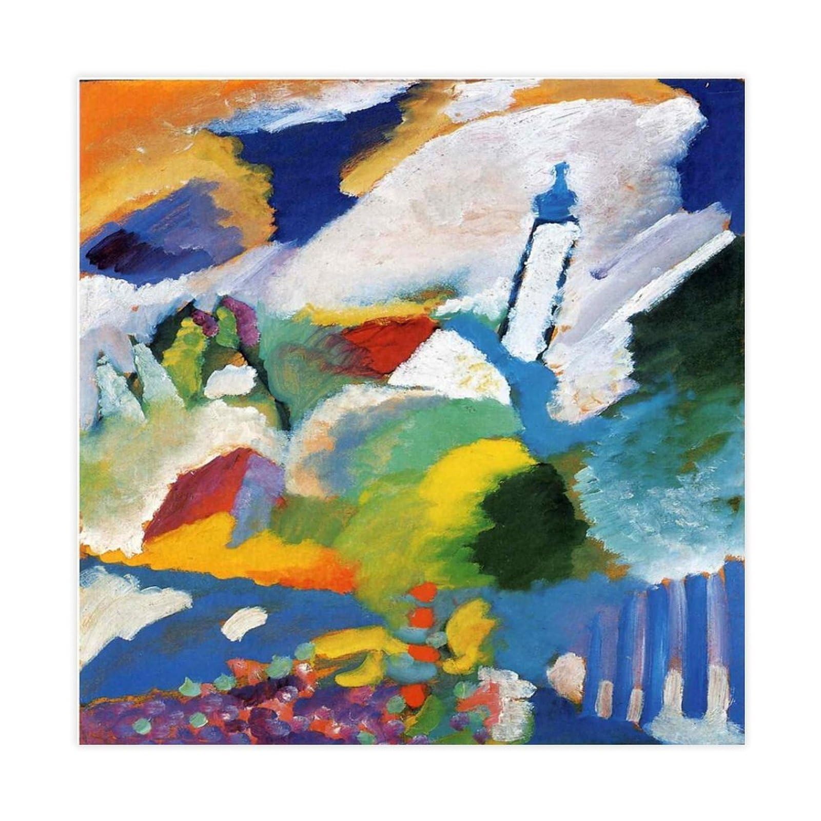 WCYB Murnau With A Church Wassily Kandinsky Prints Posters Canvas Deco Paintings Wall Art For Office Unframe 28" L X 28" W