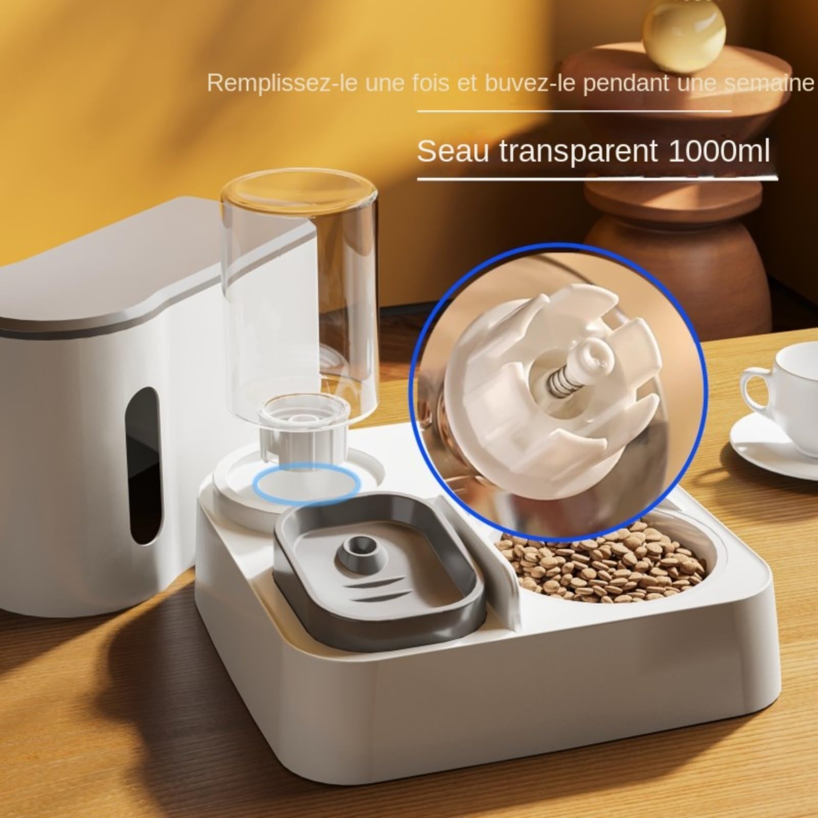 Distributeur croquettes Chat Automatique, Distributeur Intelligent de Nourriture Animaux de Compagnie, Grande capacité, adaptée aux Chats et aux Petits Chiens
