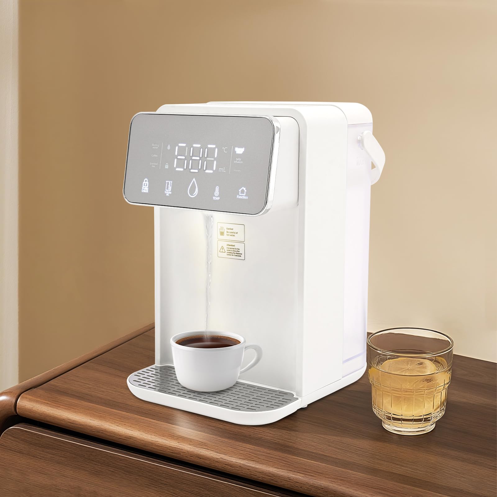 Distributore di acqua calda da 2000 W, 3,5 l, per acqua calda rapida, touch screen digitale, a risparmio energetico, ideale per cucina, ufficio e alimenti per bambini