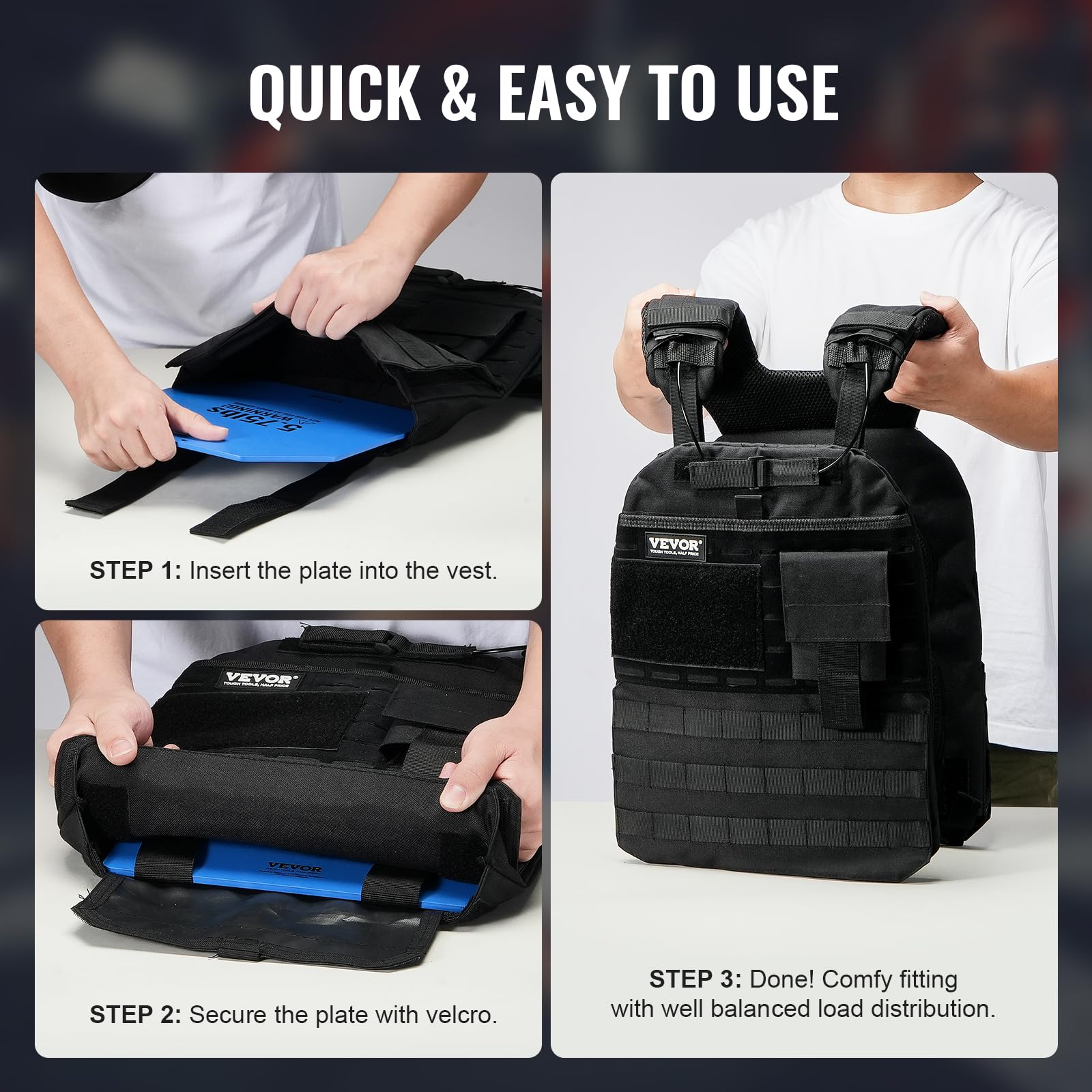 VEVOR Placas para Chalecos Lastrados, Pares 9 kg, Acero de Primera Calidad, Ajuste Ergonómico Contorneado, Peso Adicional, para Entrenamiento de Fuerza, Carrera, Fitness, 250 x 310 x 16±10 mm, Verde