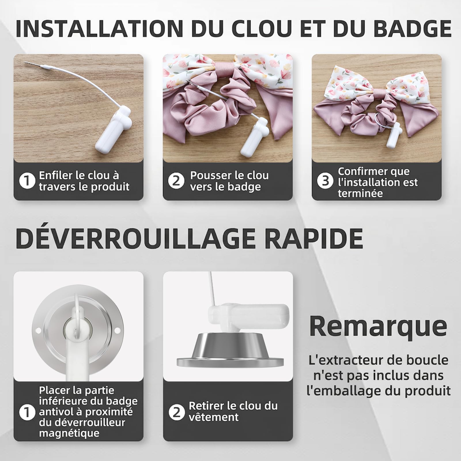 Lot de 100 mini étiquettes de sécurité rigides RF 8,2 MHz avec cordon, compatible avec les systèmes RF EAS pour vêtements, chaussures et sacs