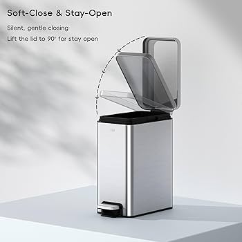 eko　0226 Amazon.com: EKO Small Bathroom Trash Can with Lid Soft Close