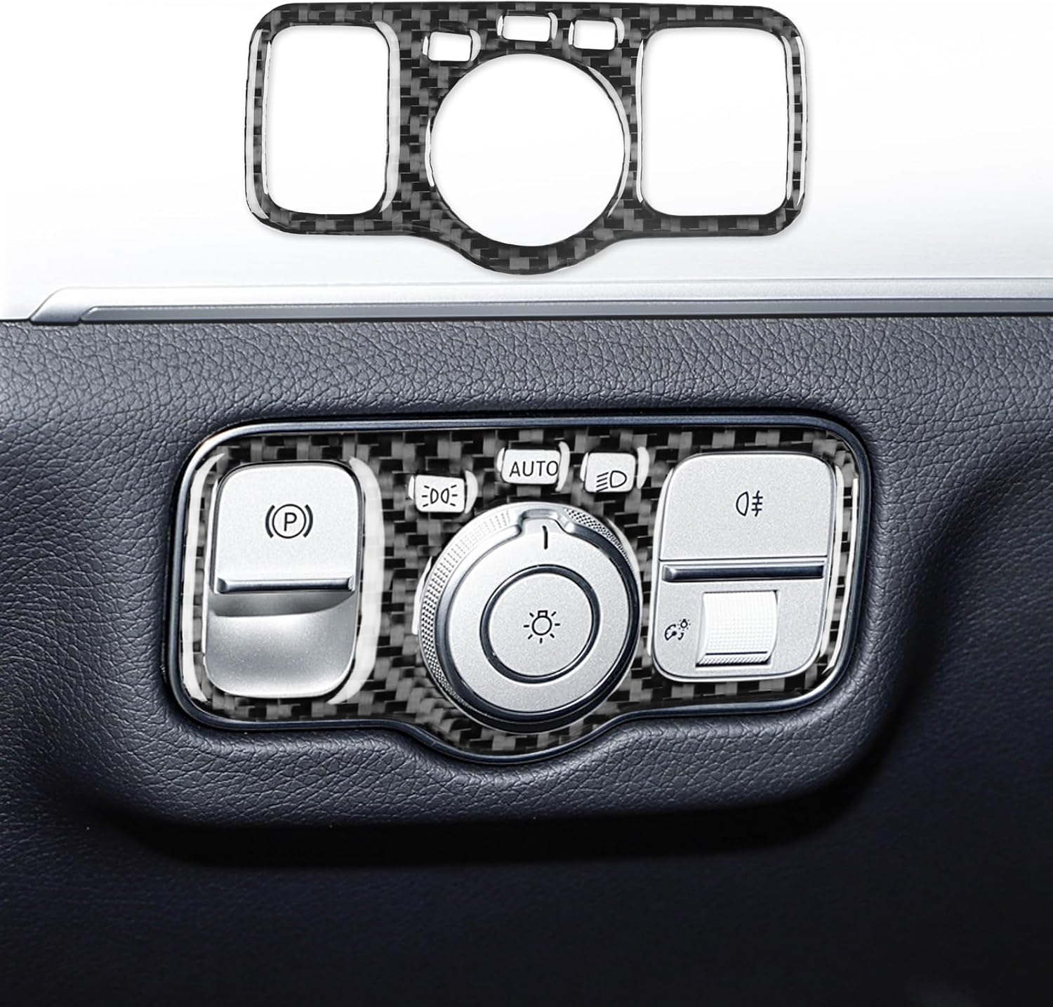 Carbon Fiber PC Vinyl Cover Trim Sticker Accessories Decoration Compatible with Mercedes-Benz GLE W167 2019-2024. (Gear Shift Dashboard Frame 41)