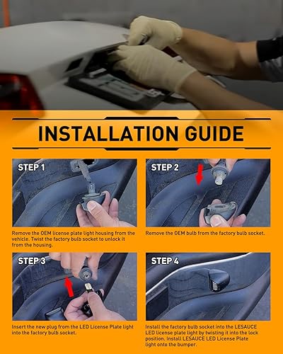 Miniatura 7 de LESAUCE Tubo de neón OLED rojo para matrícula, luces LED de repuesto para Chevy Silverado GMC Sierra 1500 2500 3500 Tahoe Suburban Escalade Yukon
