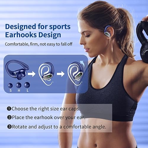 Miniatura 4 de Auriculares inalámbricos, Bluetooth 5.4 2025 deportivos, auriculares Bluetooth con micrófono ENC con cancelación de ruido, auriculares inalámbricos