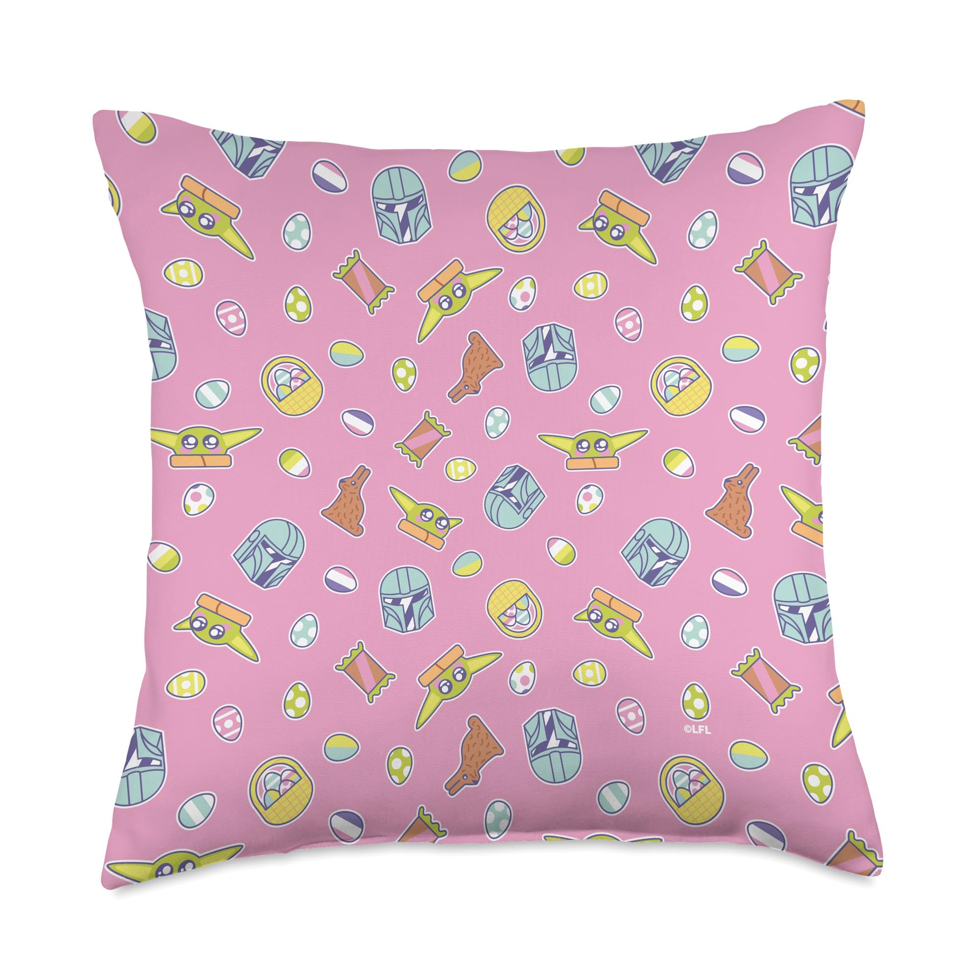 Coussin de Pâques rose Mandalorian et Grogu le cadeau idéal pour fans de Star Wars