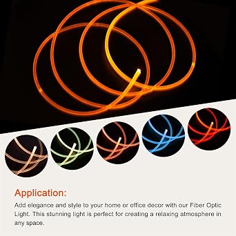 MECCANIXITY PMMA Fiber Optic Light Side Glow Cable, 3mmx9m LED Transparent for Hotels, KTV, DIY Art, Home Decoration