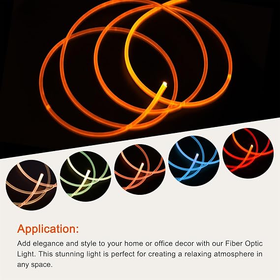 MECCANIXITY PMMA Fiber Optic Light Side Glow Cable, 3mmx9m LED Transparent for Hotels, KTV, DIY Art, Home Decoration