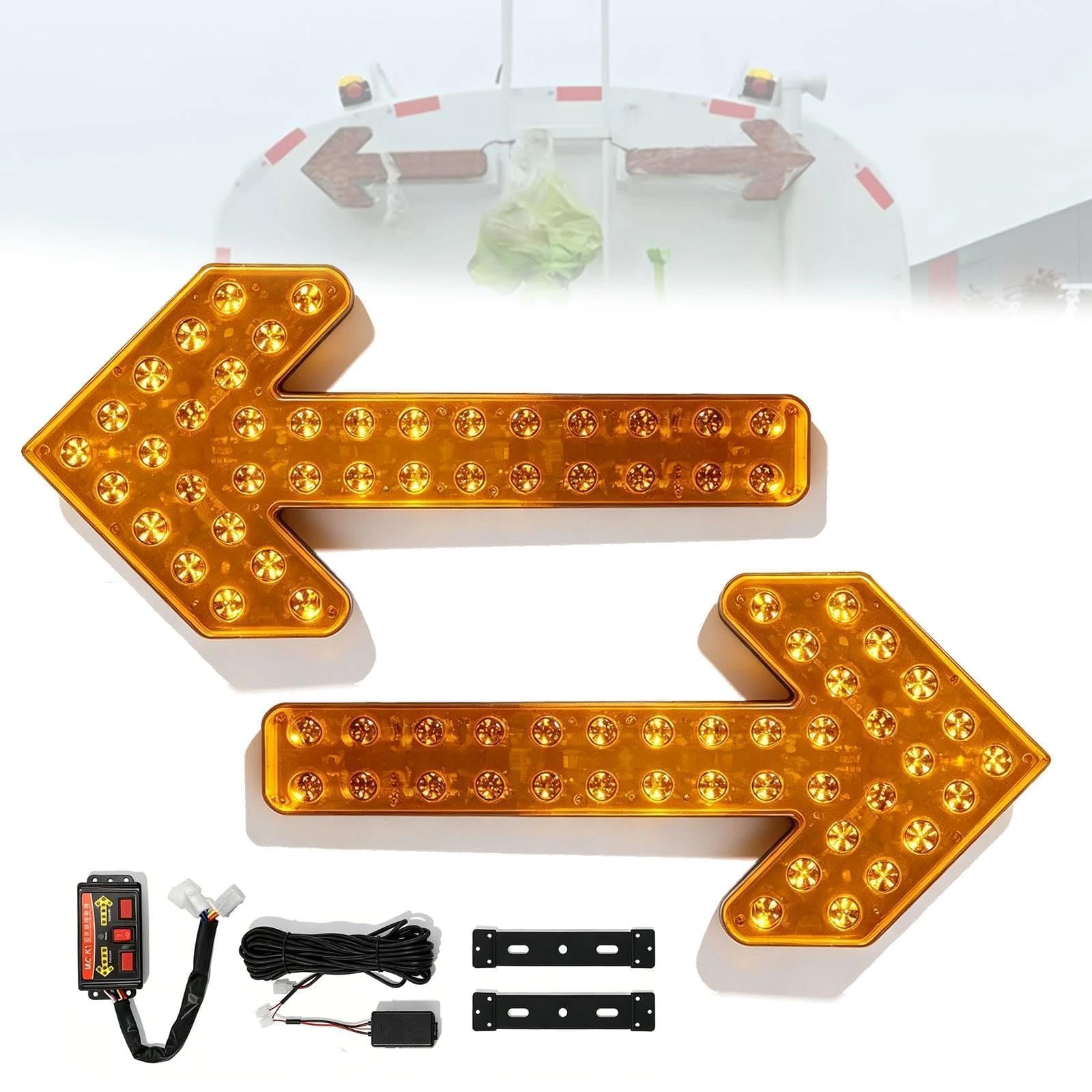Luz de advertencia de flecha LED ámbar para carro de riego y barredora