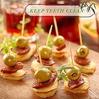 Vista 7 de Jerify 3000 palillos de madera de bambú, redondos, de doble cara, con caja de almacenamiento de plástico transparente para aperitivos, alimentos